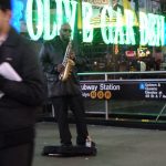 ニューヨーク・マンハッタンのダウンタウンで見かけたサックスプレイヤー