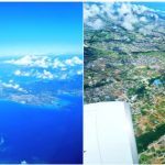沖縄本島の上空写真