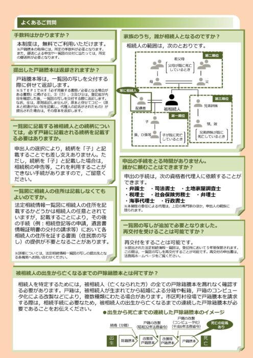 法定相続情報証明制度4　よくある質問　法務省